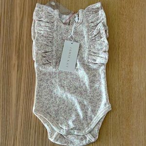 Jamie Kay Printed Interlock Frill Singlet Bodysuit Aop Hana Floral 0-3M